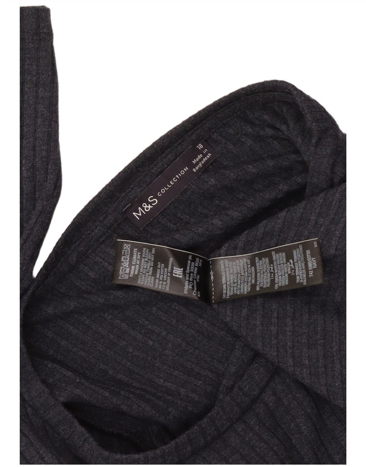 Marks & Spencer Damska sukienka sweterkowa UK 18 XL Granatowy poliester