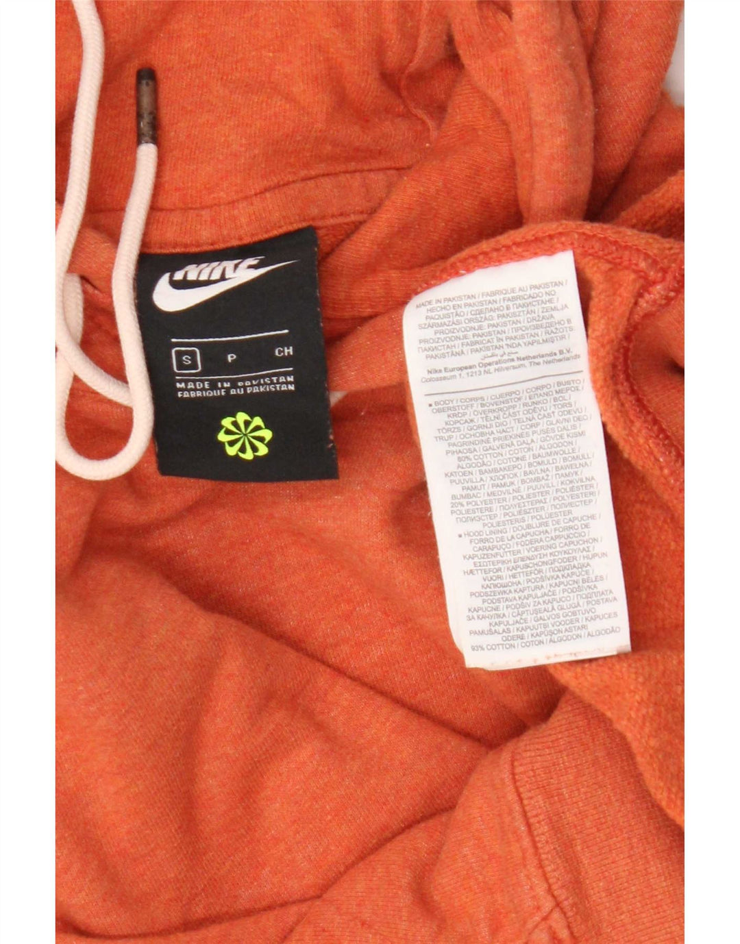 Męski sweter z kapturem Nike, mały, pomarańczowy, bawełniany