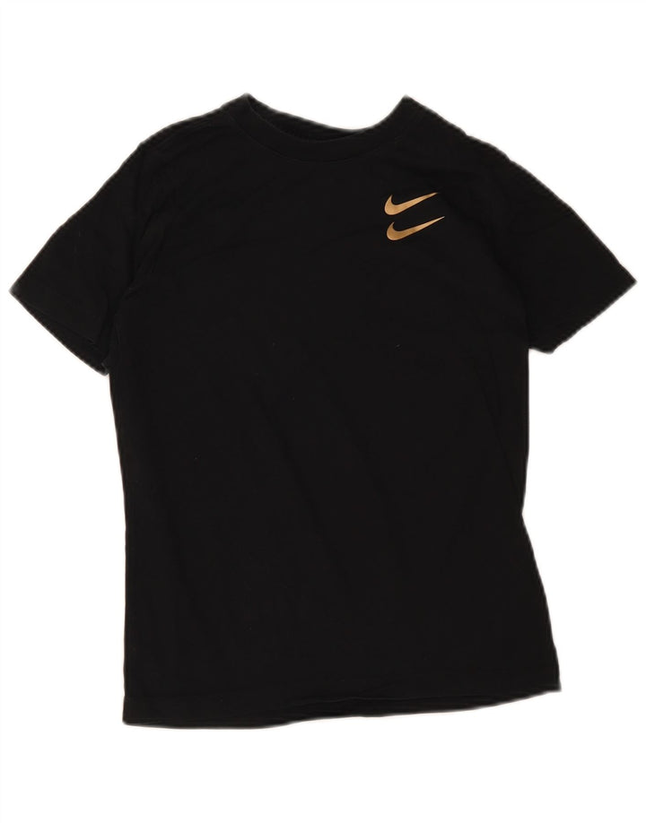 Chłopięcy T-shirt Nike Swoosh z grafiką, 10-11 lat, średni czarny
