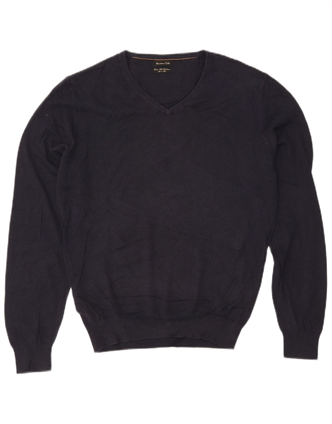 MASSIMO DUTTI Damski sweter oversize z dekoltem w kształcie litery V, UK 10, mały, granatowy