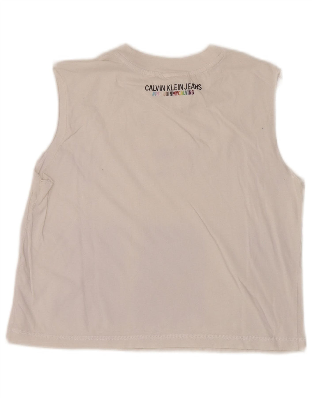 Damska kamizelka Calvin Klein Crop Graphic UK 12 Medium White