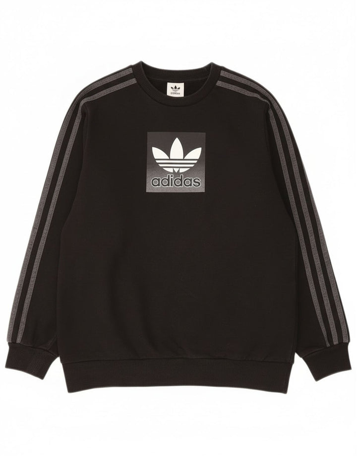 Bluza chłopięca Adidas z grafiką, 13-14 lat, czarna bawełna