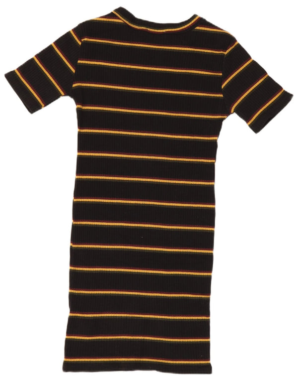 Zara damska Trafaluc obcisła sukienka z krótkim rękawem UK 10 w małe czarne paski