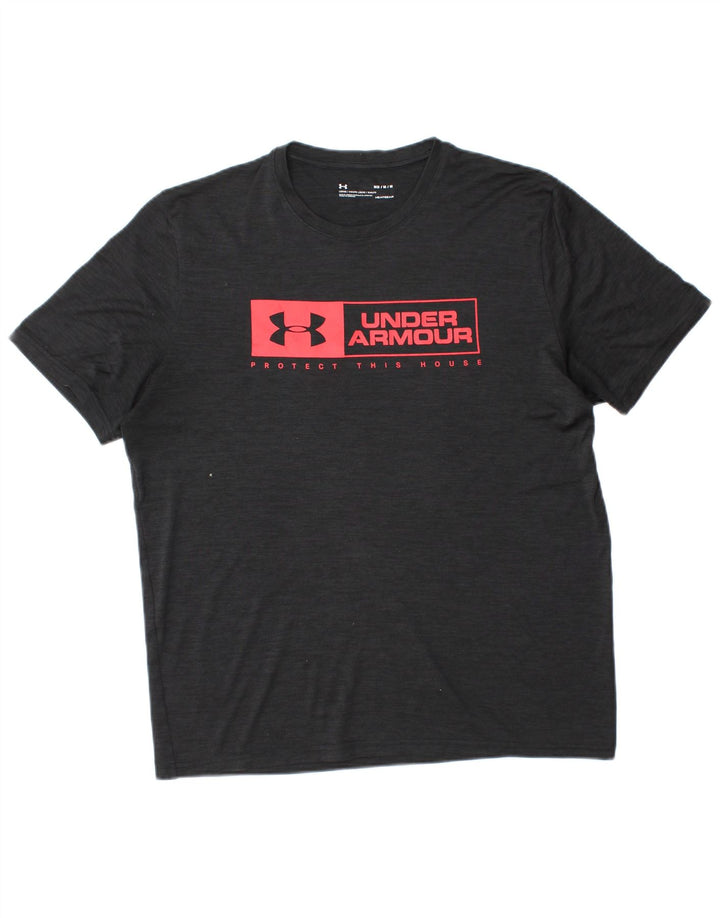 Męski t-shirt z grafiką UNDER ARMOUR Heat Gear, średni czarny