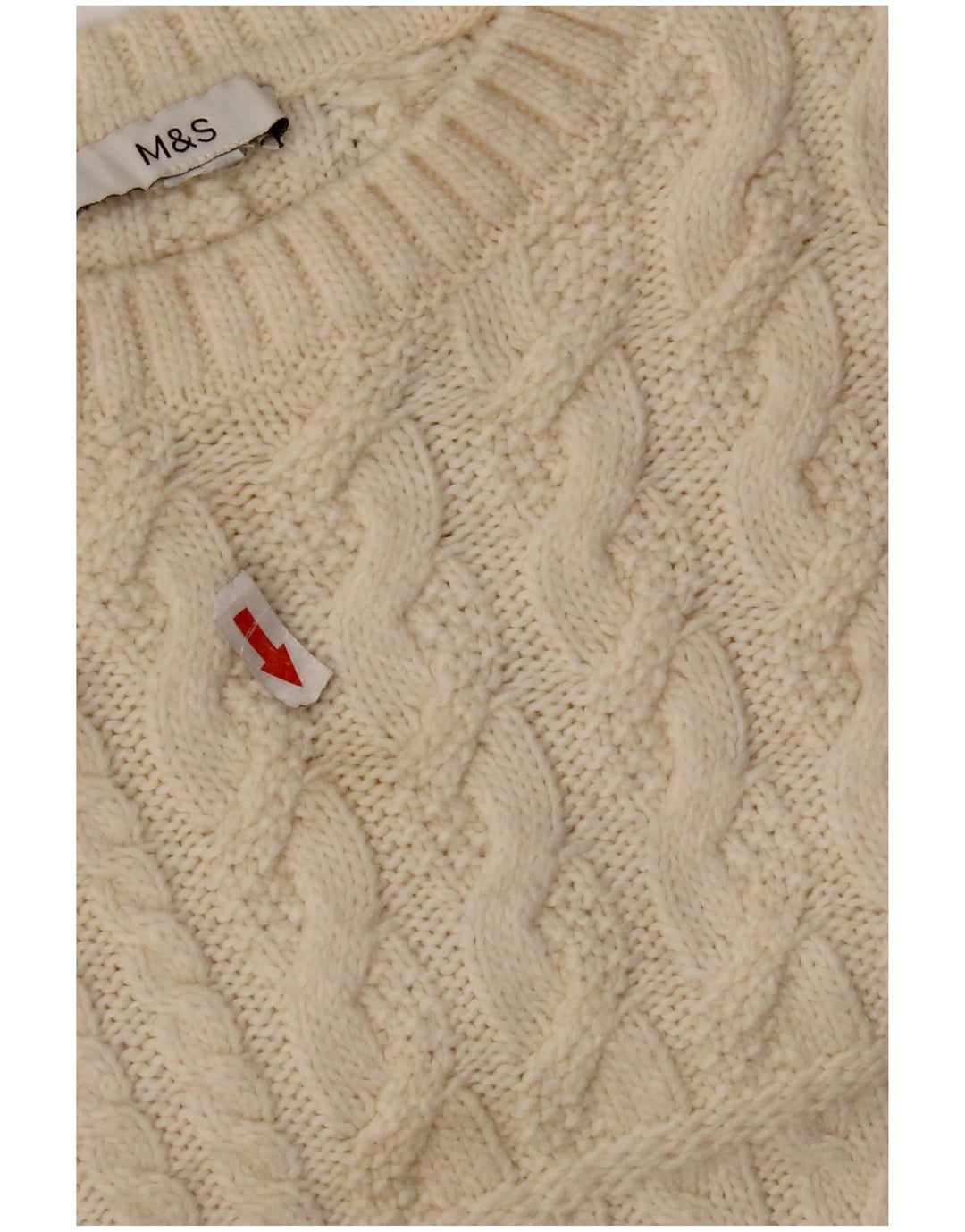 Marks & Spencer Damski sweter oversize z okrągłym dekoltem, UK 18 XL, biały