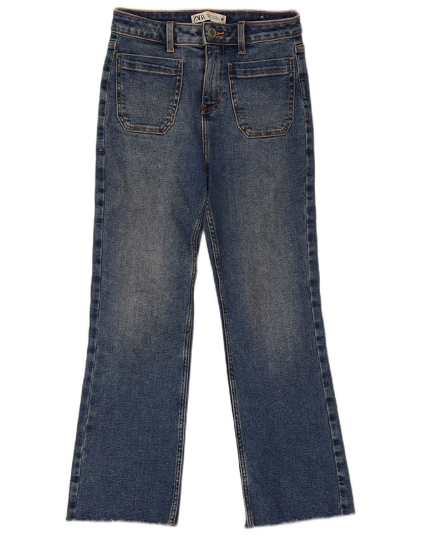 Damskie jeansy Bootcut z wysokim stanem Zara EU 34 2XS W24 L26 Niebieskie