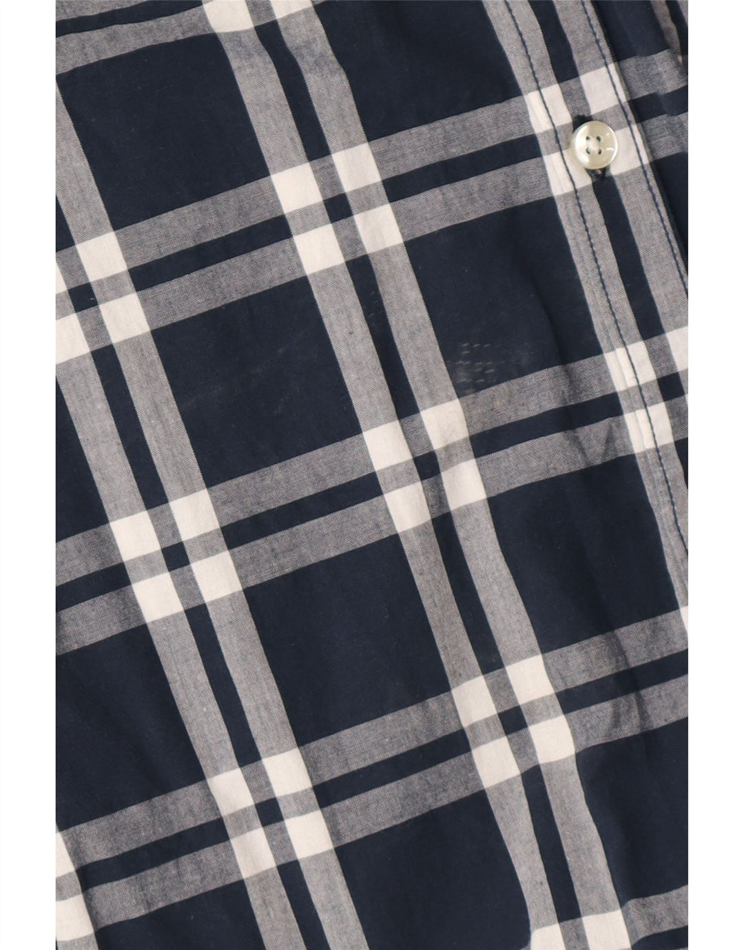 Koszula męska z krótkim rękawem Jack & Jones, średnia, granatowa, bawełniana w kratkę