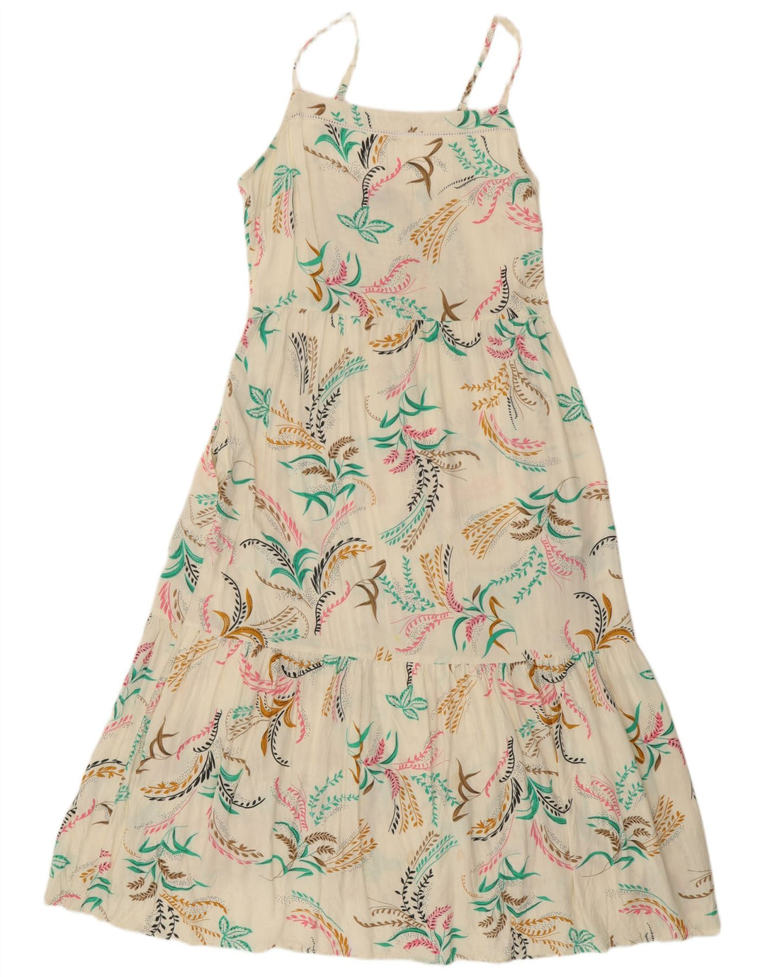 Marks & Spencer Damska sukienka Sundress UK 12, średnia, złamana biel, wiskoza w kwiaty