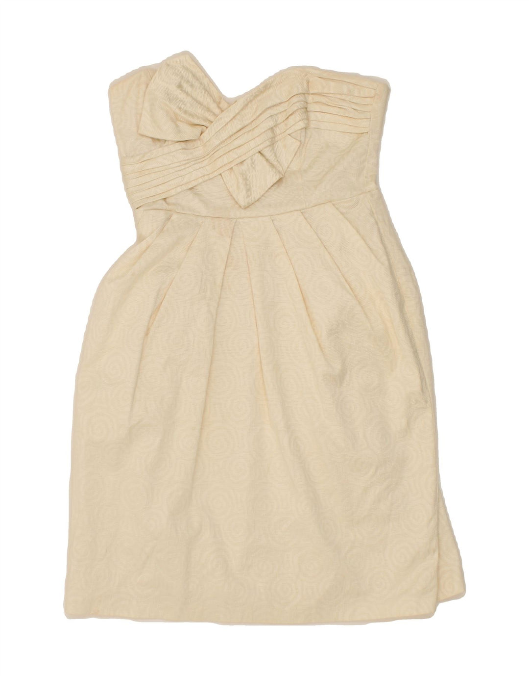 MONSOON Womens Strapless Dress UK 12 Medium Beige Geometric Vintage Monsoon and Second-Hand Monsoon from Messina Hembry 