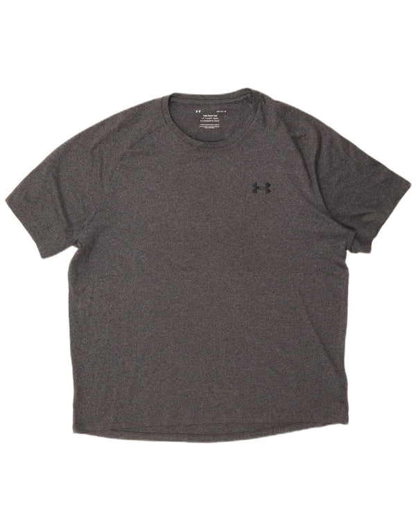 Męski T-shirt Under Armour, duży, szary, poliestrowy