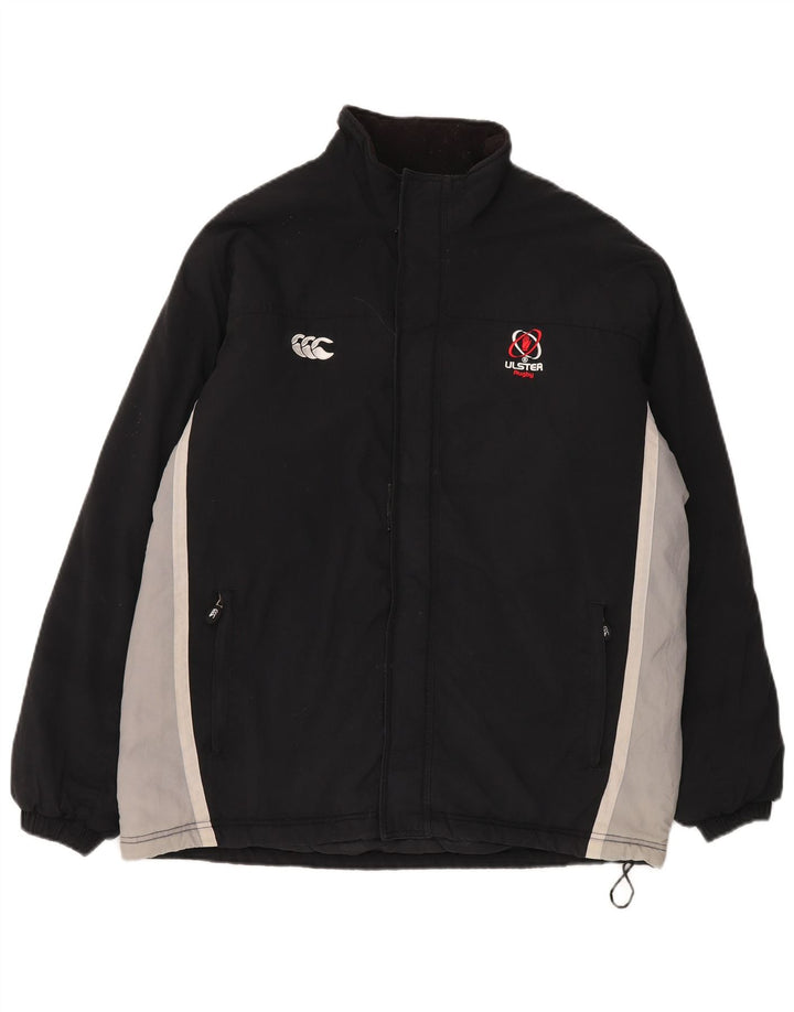 Męska kurtka wiatrówka Canterbury UK 40, duża, czarna, z blokami kolorów