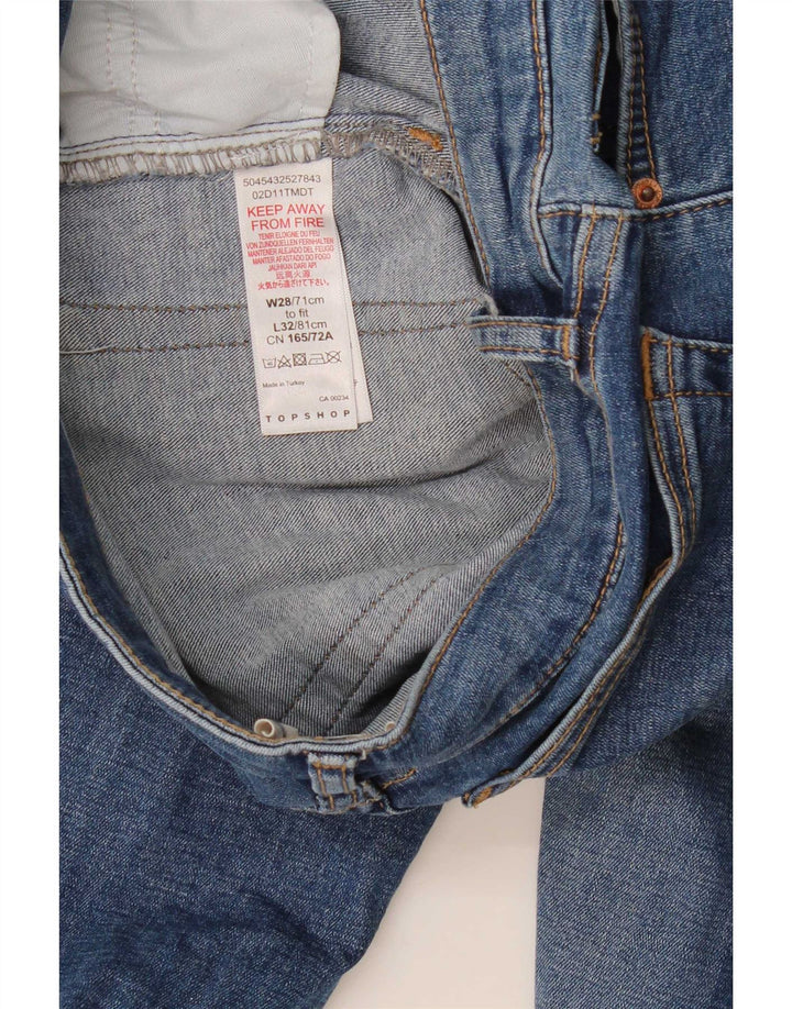 Damskie jeansy rozkloszowane Topshop W28 L32 Niebieskie bawełniane