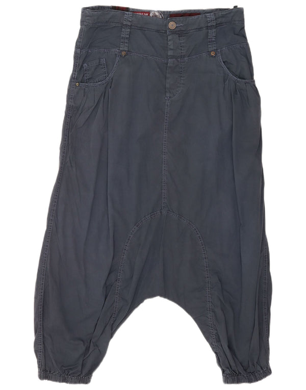 KHUJO Womens Harem Trousers W30 L29 Navy Blue Cotton