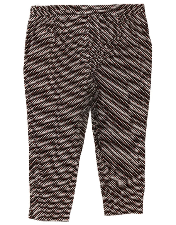 Marks & Spencer Womens Capri Trousers UK 18 XL W36 L22 Black Geometric