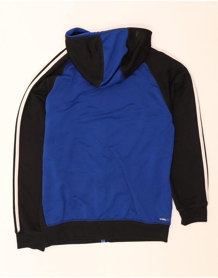 Adidas Męski sweter z kapturem Climalite Zip, średni czarny poliester z blokami kolorów