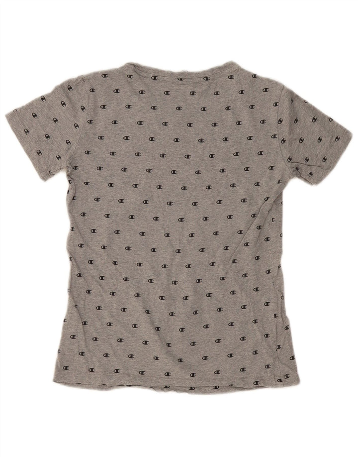 Damska koszulka graficzna CHAMPION Top UK 12, średnia szara bawełna