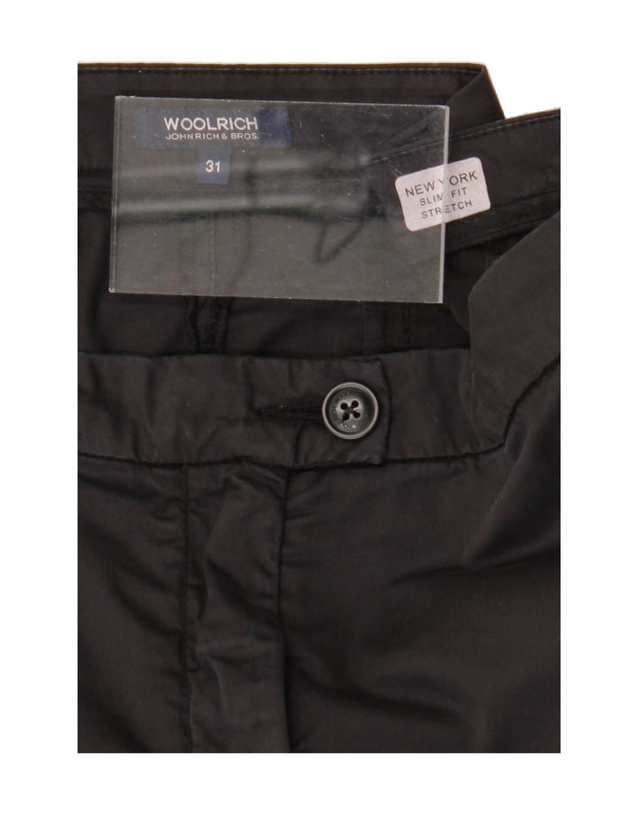 WOOLRICH Womens Stretch Slim Fit Suit Trousers W31 L27 Black Vintage Woolrich and Second-Hand Woolrich from Messina Hembry 
