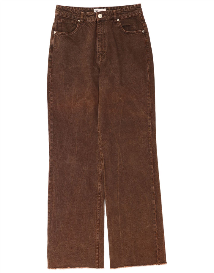 Damskie jeansy proste Zara EU 40 Medium W30 L33 brązowe