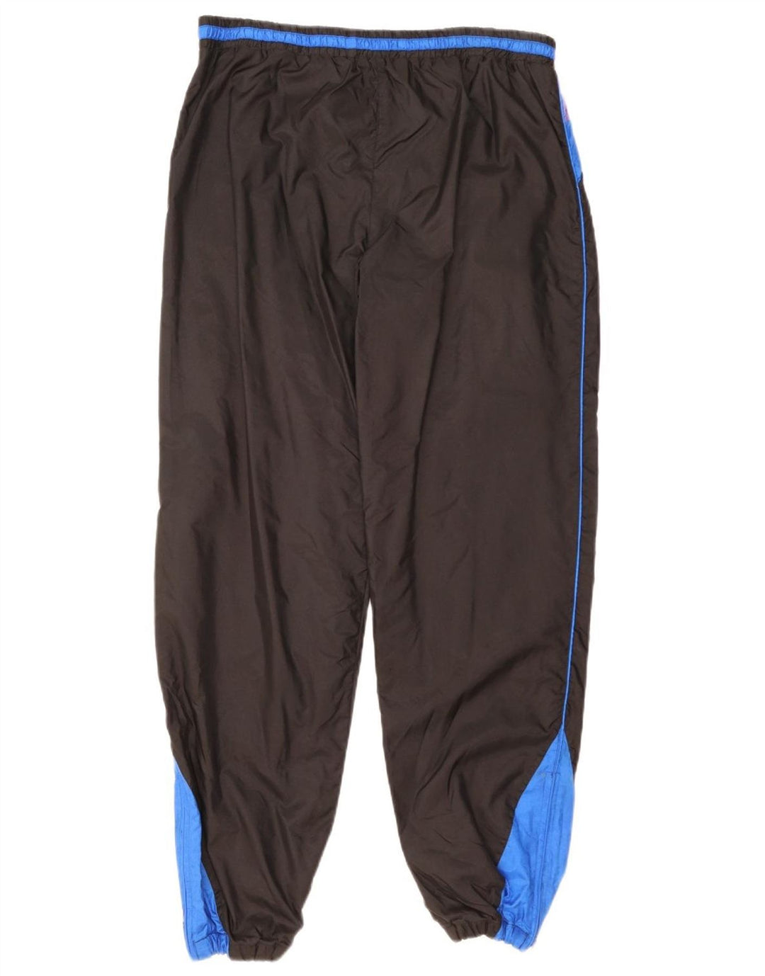 Męskie spodnie dresowe w stylu vintage Joggery Średni czarny nylon w blokach kolorystycznych