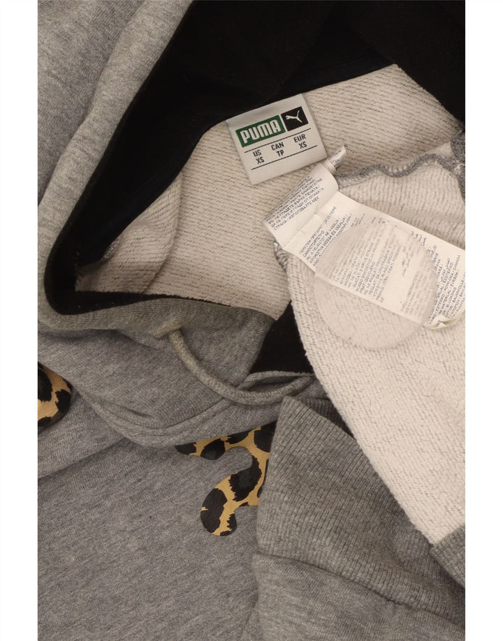 Damski sweter oversize z kapturem i grafiką PUMA UK 6 XS Szary nadruk zwierzęcy
