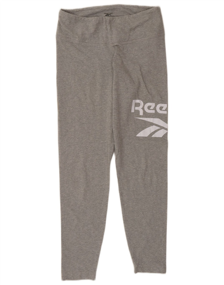 Damskie legginsy Reebok Graphic UK 12/14 Średnioszare, bawełniane
