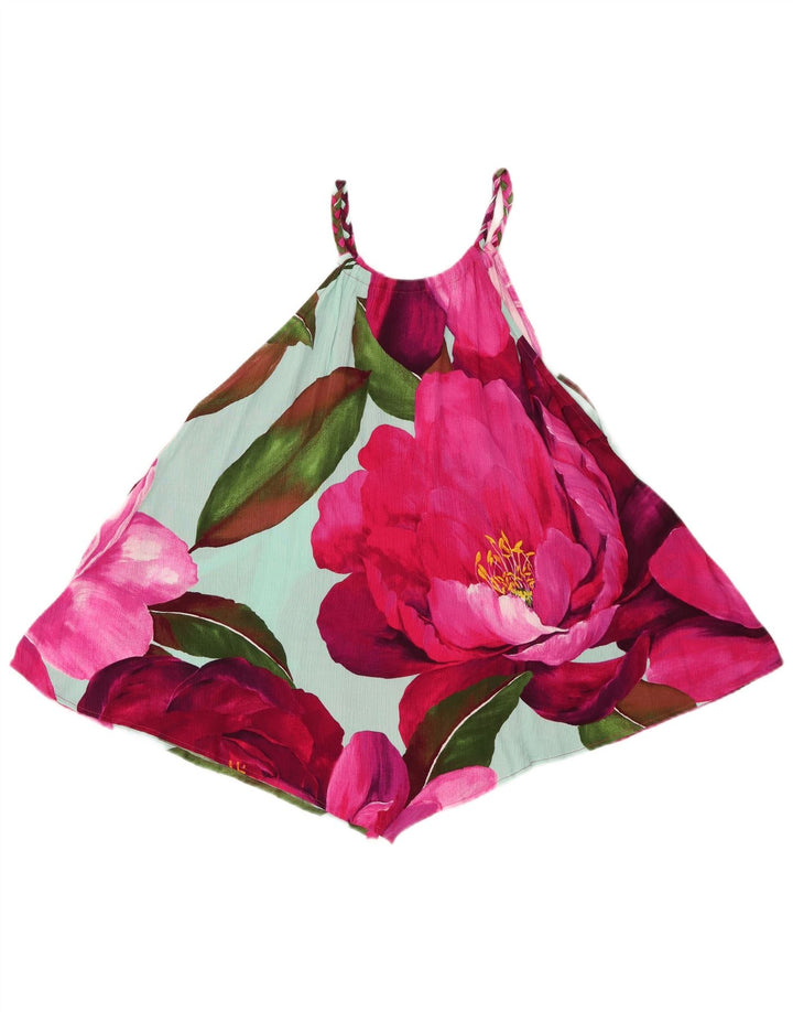 DESIGUAL Damski asymetryczny top wiązany na szyi UK 14 Średni wielobarwny kwiatowy