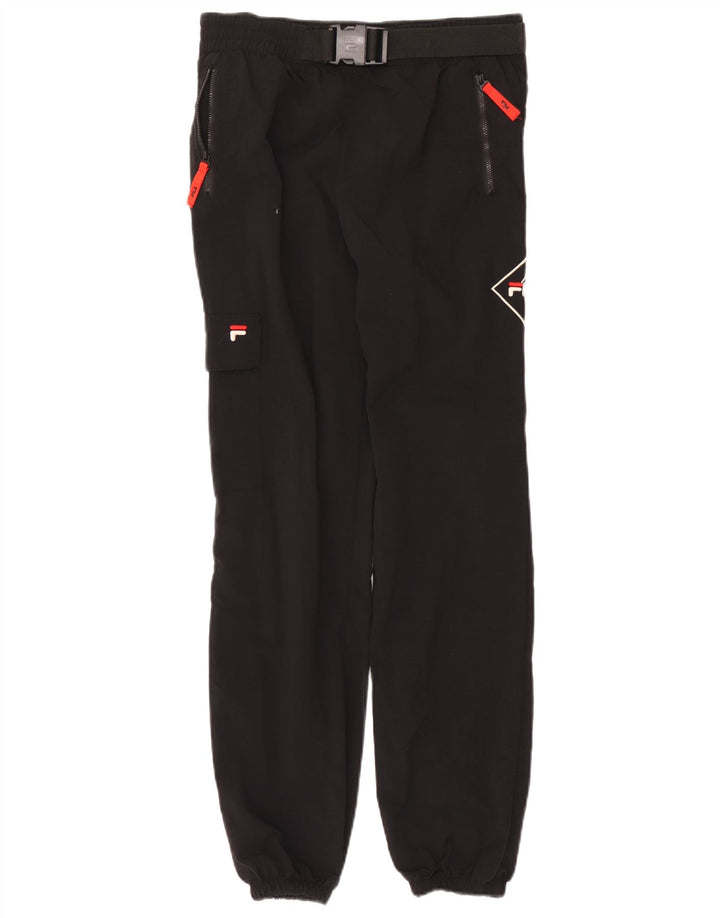 Męskie spodnie dresowe Fila Graphic Cargo Joggers Średni czarny nylon