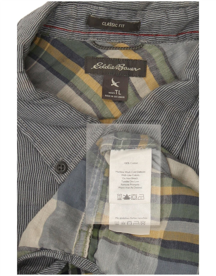 EDDIE BAUER Męska wysoka koszula o klasycznym kroju, duża, niebieska, bawełniana