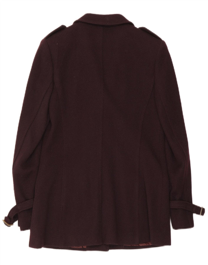 ICEBERG Womens 3 Button Military Blazer Jacket IT 44 Medium Burgundy