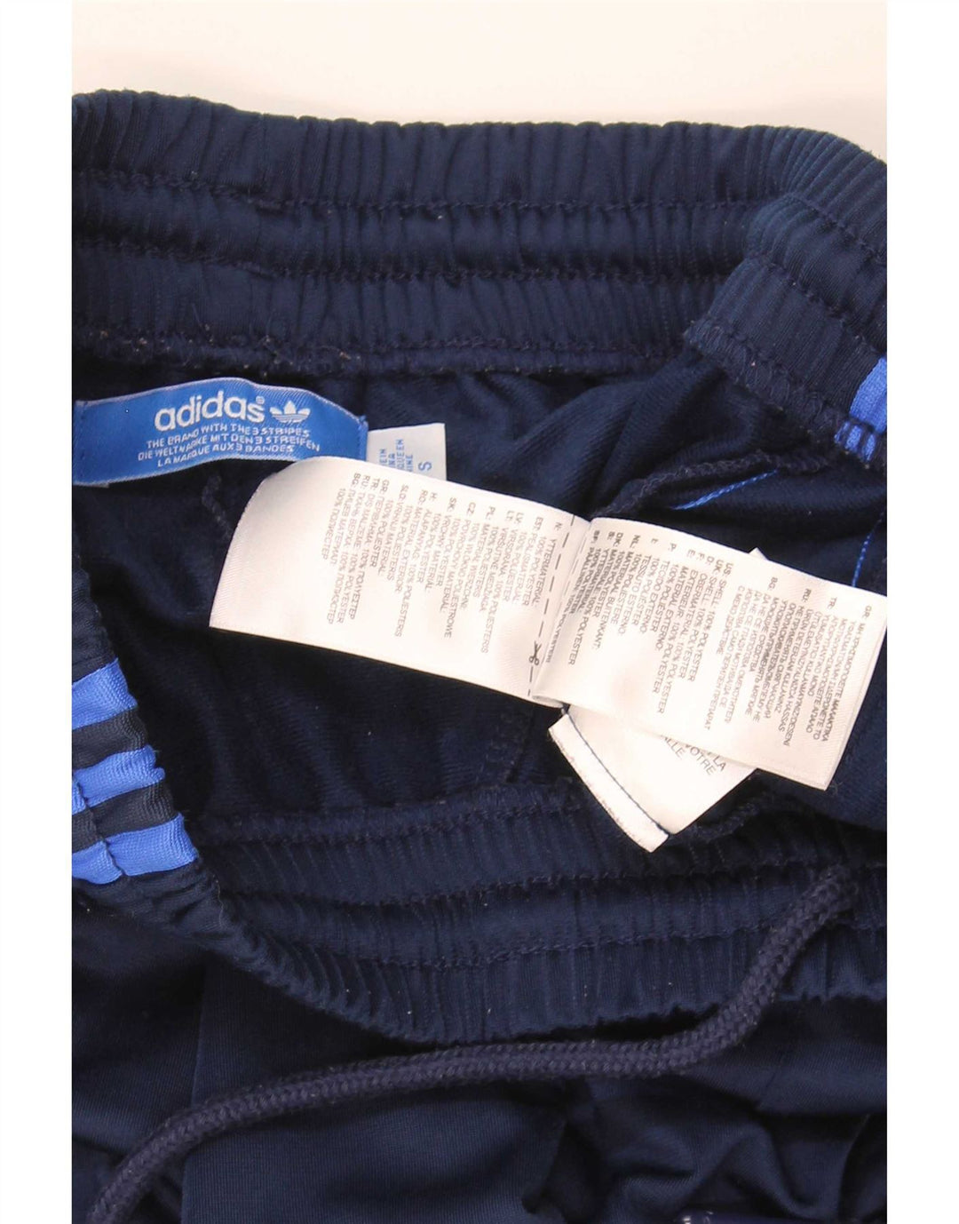Męskie spodnie dresowe Adidas, małe, granatowe, poliestrowe