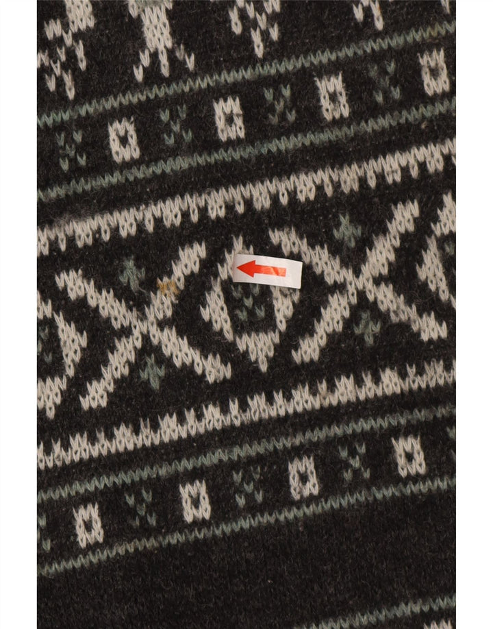 Męski sweter z okrągłym dekoltem Henry Scott, średnio szary, akryl Fair Isle