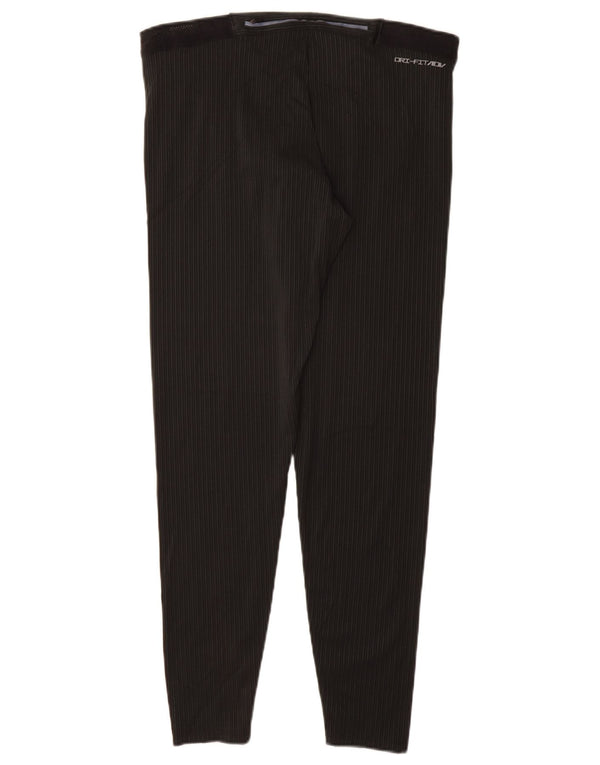Damskie legginsy NIKE Dri Fit UK 18 XL, czarne, poliestrowe w prążki