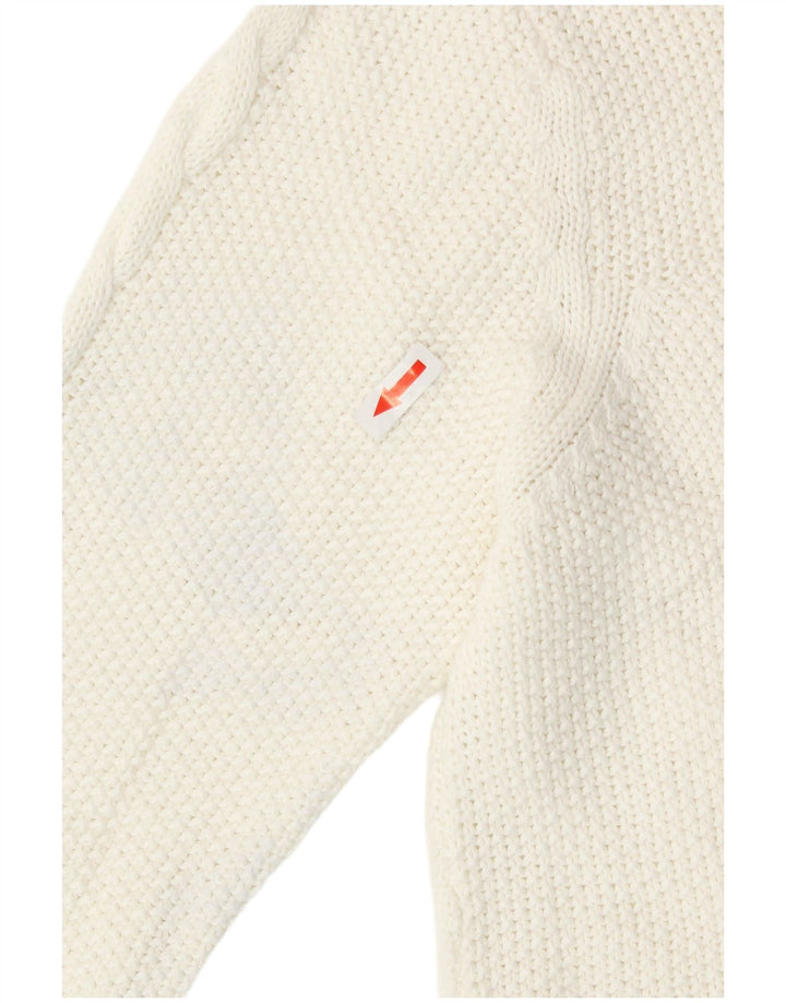 Sweter damski Oasis z dekoltem w łódkę, UK 14, średni biały bawełniany