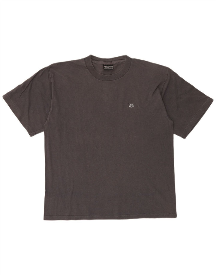 Męski T-shirt Champion z grafiką, duży, szary, bawełniany