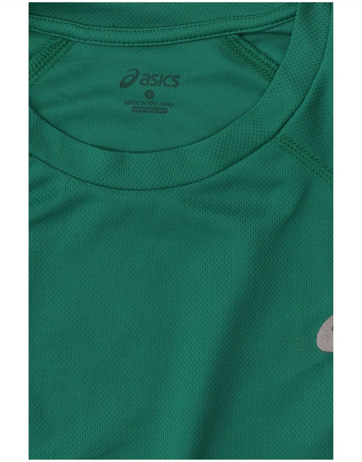 Męski T-shirt ASICS, mały, zielony