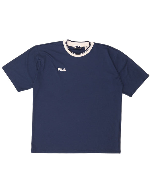 FILA Męski T-shirt Top XL Granatowy Poliester