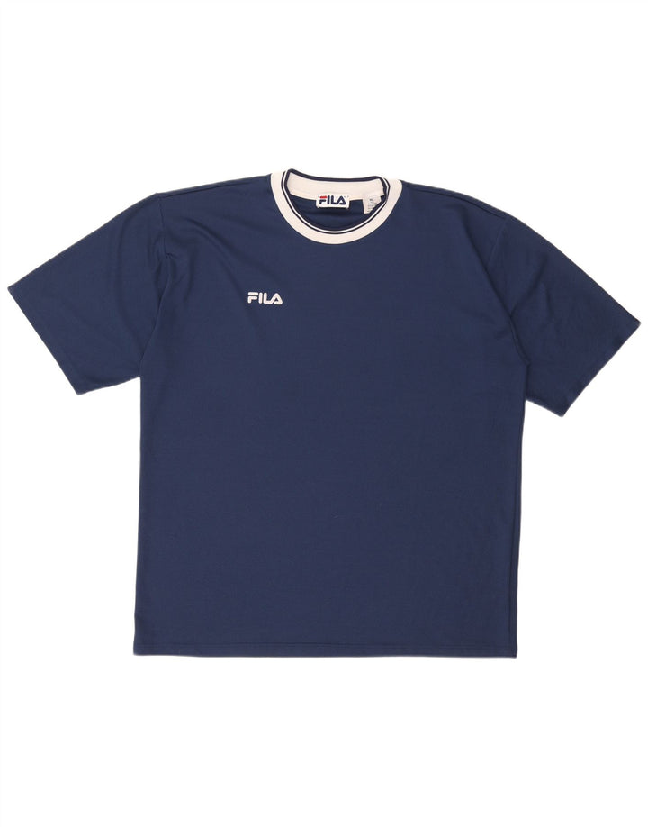 FILA Męski T-shirt Top XL Granatowy Poliester