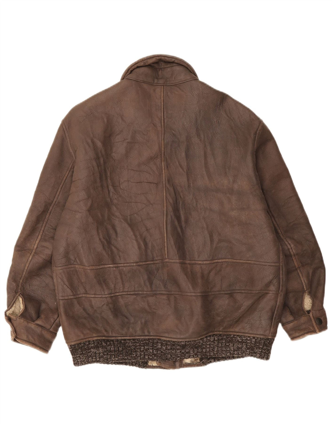 Vintage męska kurtka shearling IT 52 XL brązowa nakrapiana