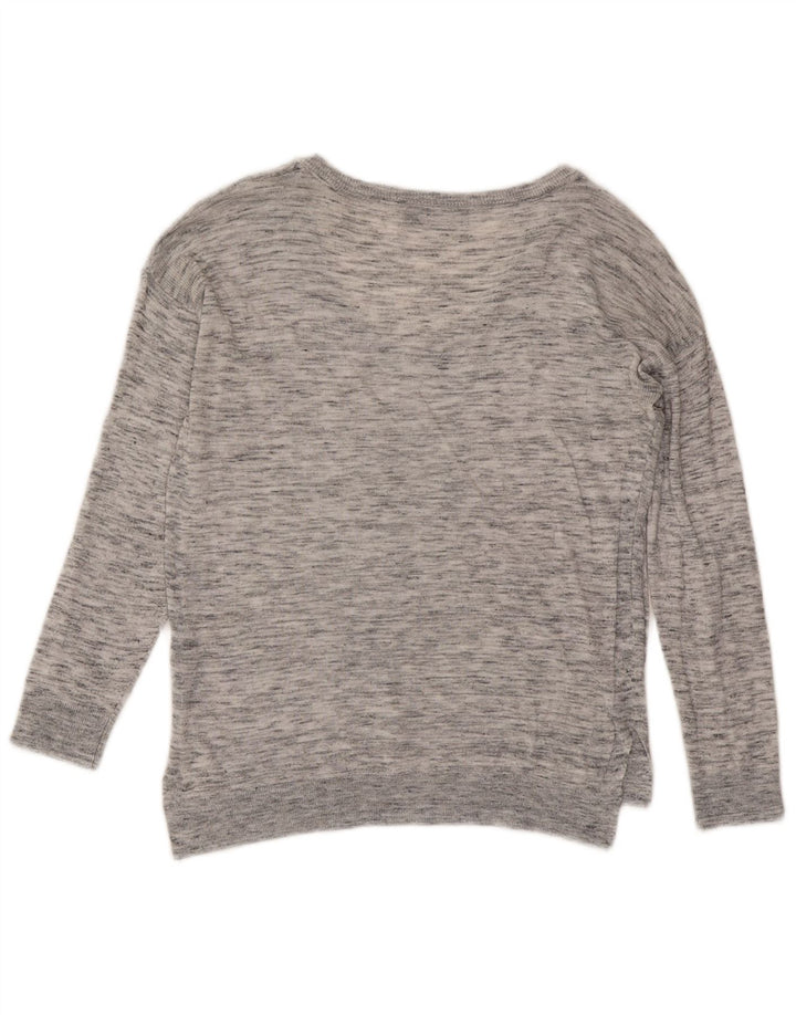Marks & Spencer Damski sweter z dekoltem w kształcie litery V, UK 8, mały, szary, nakrapiany
