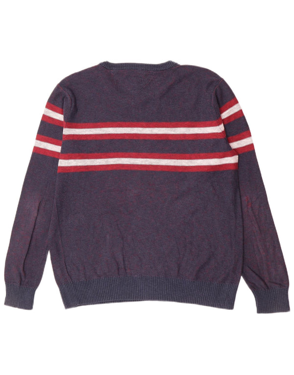 Tommy Hilfiger Chłopięcy sweter z okrągłym dekoltem 14-15 lat XL Niebieskie paski
