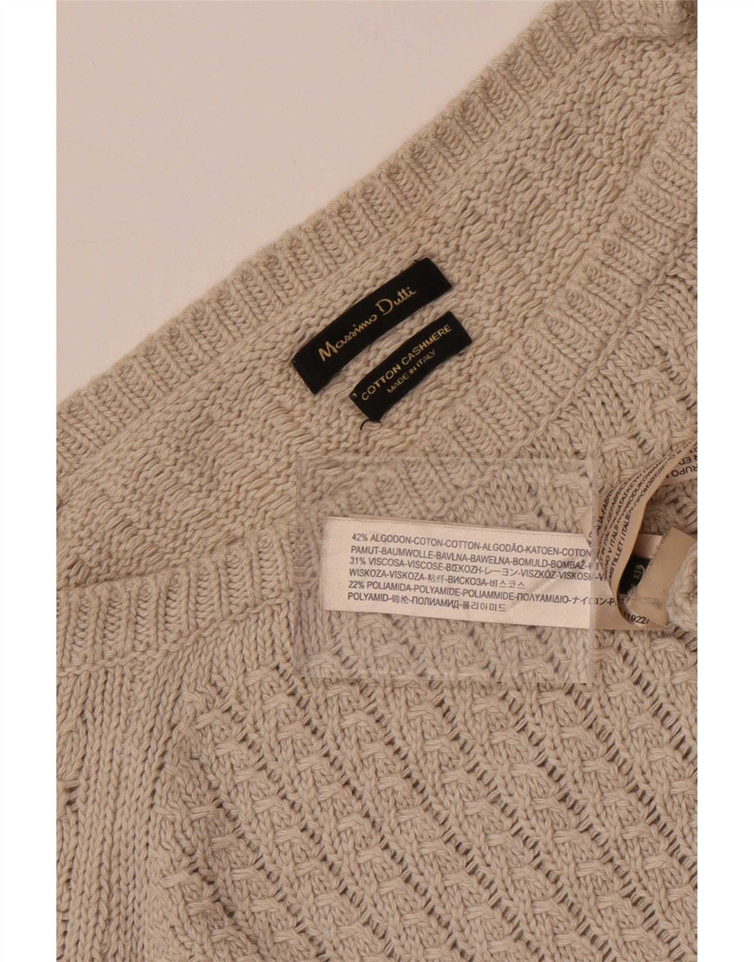Sweter damski Massimo Dutti z dekoltem w łódkę, UK 14, średnioszary, bawełniany