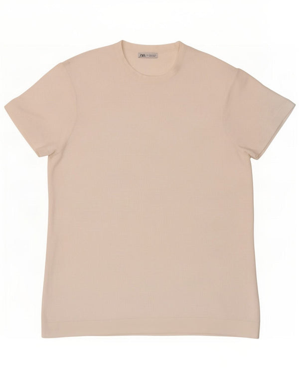 T-shirt męski Zara, mały, biały