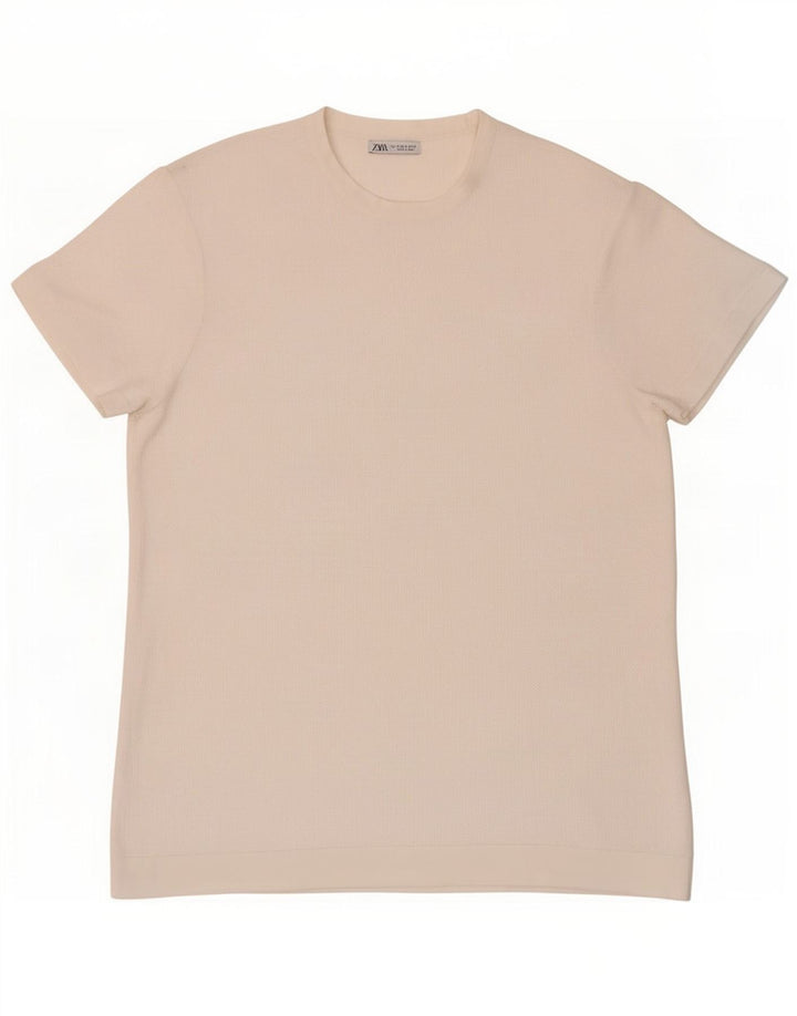 T-shirt męski Zara, mały, biały