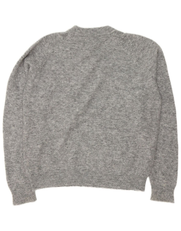 Sweter damski Zara z okrągłym dekoltem UK 16, duży, szary, nakrapiany nylon