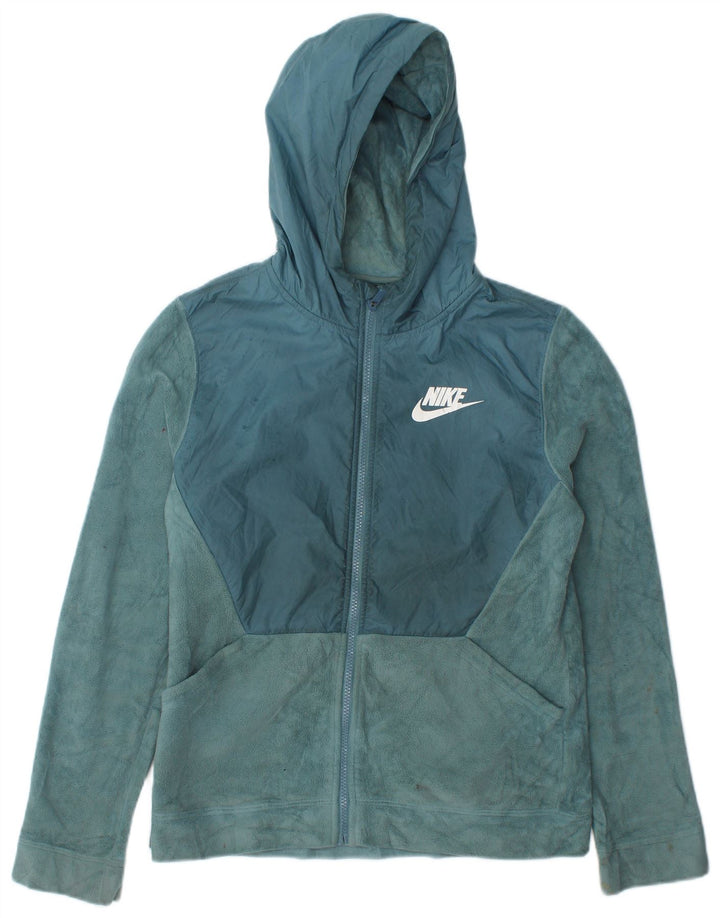 Damska kurtka polarowa z kapturem Nike UK 18 XL, niebieska, poliestrowa