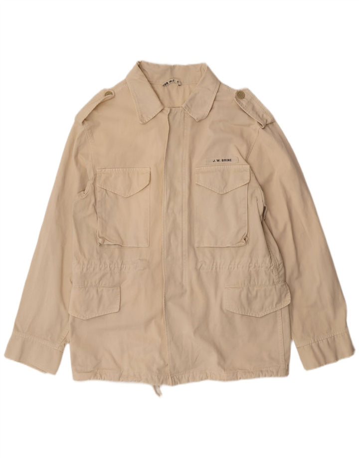 Męska kurtka wojskowa VINTAGE UK 36 Small, beżowa, bawełniana