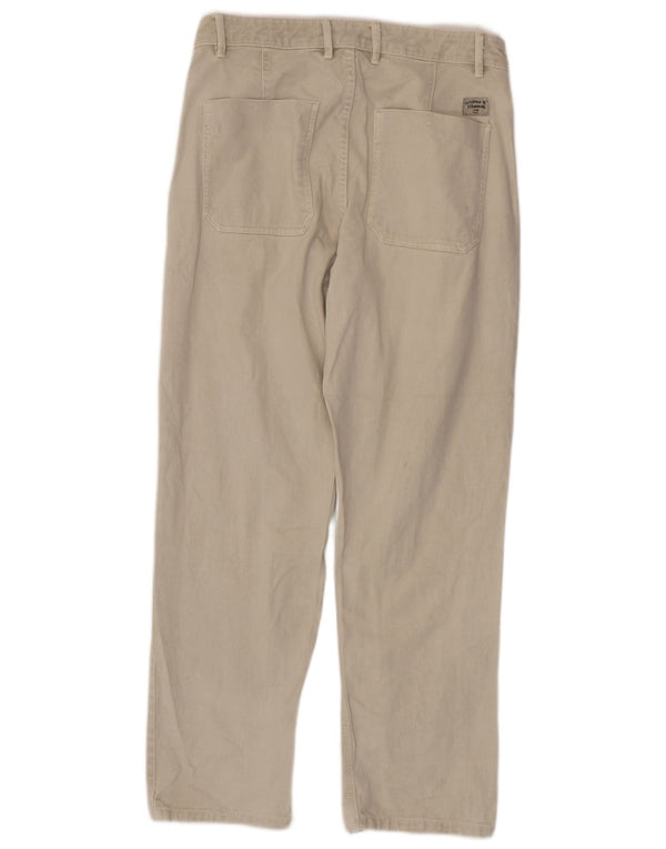 Męskie proste dżinsy Zara EU 42 Large W32 L30 Beżowa bawełna