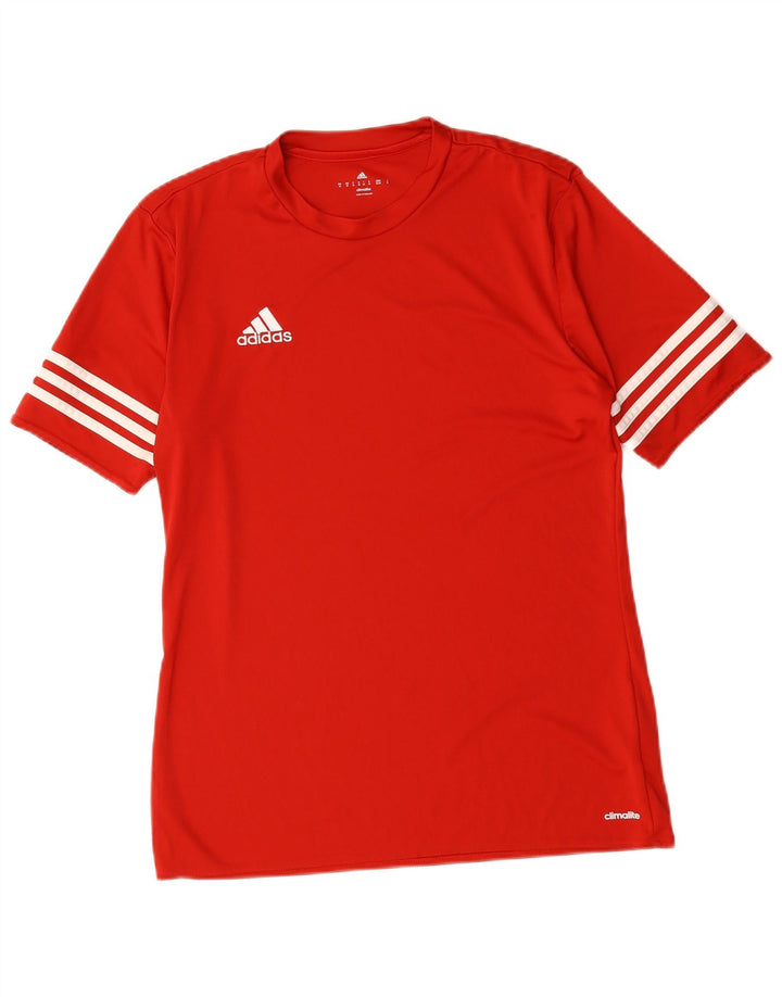 Adidas Męska koszulka Climalite Top, średni czerwony poliester
