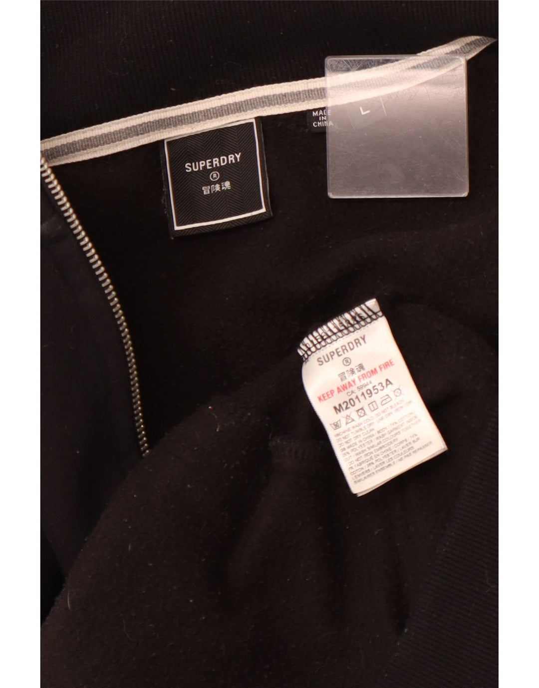 SUPERDRY Męska kurtka dresowa, duża, czarna, bawełniana