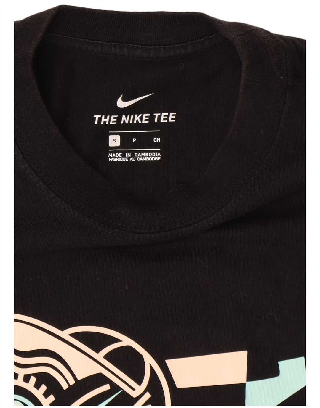 Męski T-shirt z grafiką Nike, mały, czarny, bawełniany